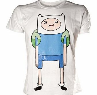 Adventure Time TS291118ADV-XL - ADVENTURE TIME Finn Print Extra Large T-Shirt, White (TS291118ADV-XL)