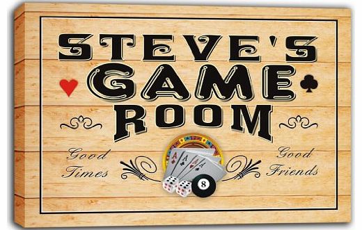 AdvPro Canvas scPL1-0074 STEVES Game Room Casino Bar Stretched Canvas Print Sign