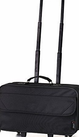 Black Lightweight and Tough Wheeled Cabin Size Luggage Laptop Trolley Bag, Dimensions: 43.5 x 36 x 20 cm (all parts included) Weight: 2.37Kg, capacity 23L