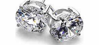 Ah! Jewellery earrings 3ct Sterling Silver White Gold Stud Swarovski Crystal Earrings. Outstanding Quality. Stamped 925.