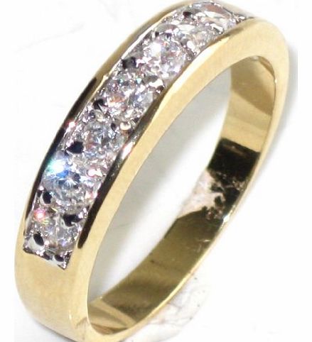 Ah! Jewellery Rings 0.34CT Womens Channel Swarovski Elements ring band. Outstanding quality gold electroplated
