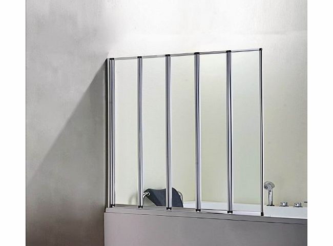 Aica bathrooms 1200x1400mm 5 Folding Chrome Shower Bath Screen glass (FF12)