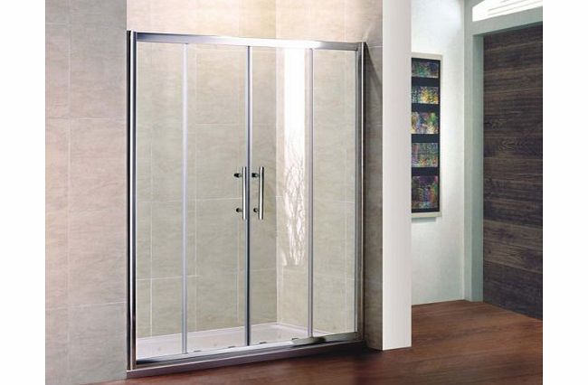Aica bathrooms 1500x760mm sliding double shower door enclosure cubicle glass screen stone tray (NS5-15 ASR7615)