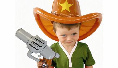 Air Hedz Inflatable Cowboy Hat and Gun