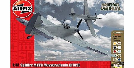 Airfix 1:48 Scale Supermarine Spitfire MkVb Messerschmitt Bf109E Dogfight Doubles Gift Set