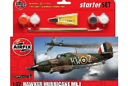 Airfix 1:72 Scale Hawker Hurricane MkI Starter Gift Set