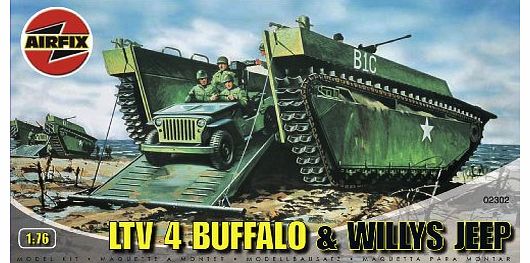 A02302 Buffalo Amphibian & Jeep 1:76 Scale Series 2 Plastic Model Kit