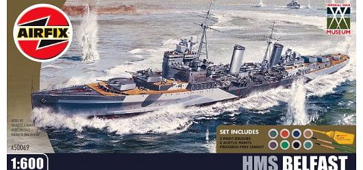 Airfix A50069 Imperial War Museum HMS Belfast 1:600 Scale Plastic Model Gift Set