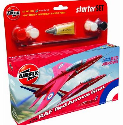 Airfix A55105 Red Arrow Folland Gnat 1:72 Scale Model Small Starter Set