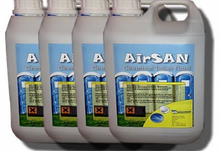 Airsan - Chemical Toilet Fluid - Bargain 4 x 5L for Camping Caravan 