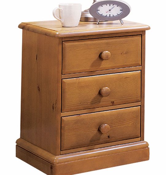 Airsprung Beds Canterbury 3 Drawer Bedside Table