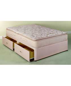 Airsprung Berkley Pillow Top 6ft Divan - 4 drawers
