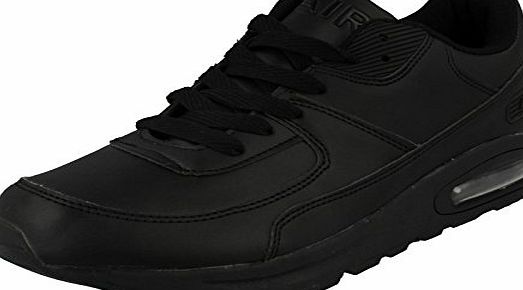 Airtech Mens Airtech Casual Lace Up Trainer Intercept - Black Synthetic - UK Size 9 - EU Size 43 - US Size 10