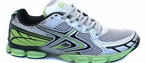 Airtech Mens Shock Absorbing Silver Running Trainers Jogging Gym Trainer Size UK 10