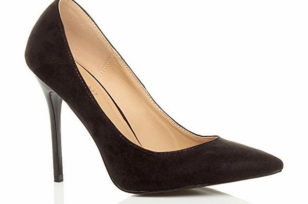 Ajvani WOMENS LADIES HIGH HEEL POINTED COURT SMART PARTY WORK SHOES PUMPS SIZE 4 37