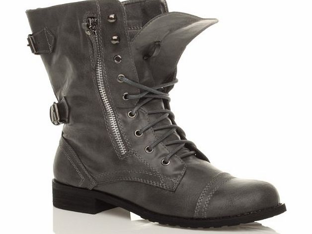 Ajvani WOMENS LADIES MILITARY COMBAT ARMY LACE BOOTS SIZE 4 37