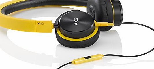 AKG Y40 Mini On-Ear Headphone with Remote/Microphone and Detachable Cable - Yellow