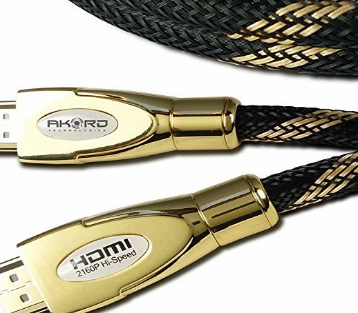 AKORD NEW v2.0 HDMI CABLE (2.0 version 18Gbps 4K) 24k Gold-Plated 1080p 2160p Hi-Speed Premium 28AWG HDMI to HDMI Cable Lead FULL 3D HD, ETHERNET, PS3 XBOX 360, PS4, XBOX ONE, HDTV SkyHD Virgin V  Fr