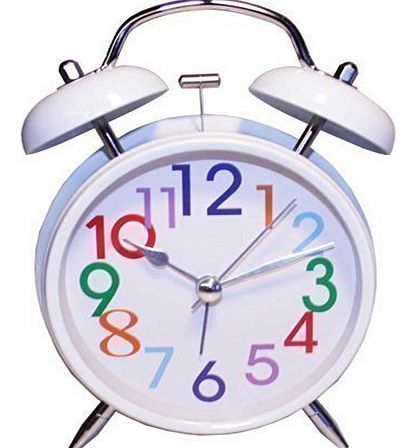 Traditional Quartz Chrome Metal Windup Double Bell Bedside Alarm Clock