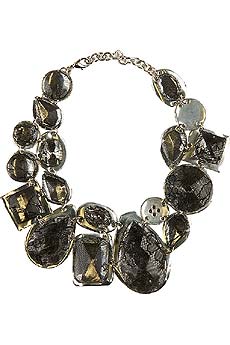 Black lace crystal necklace
