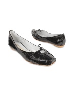 Alberto Gozzi Black Patent Leather Ballerina Flat Shoes