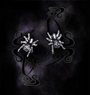 Alchemy Gothic Black Widow Stud Pair Of Earrings
