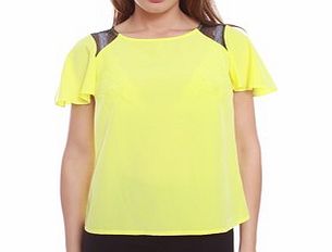 Aldora Yellow sheer detail blouse