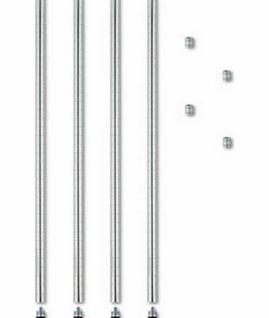 Alera - Stackable Posts For Wire Shelving, 36`` High, Silver, 4/Pack - Sold As 1 Pack - Allows you to easily add on shelves or half-height shelf units.