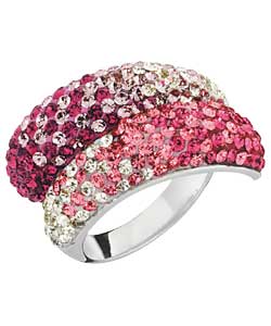 Graduated Pink Crystal Ring