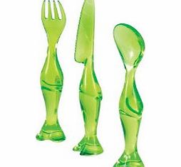 Alessi Agli Ordini! Kids Cutlery Set Green Cutlery Set
