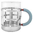 Stainless Steel Mug with Blue Handle