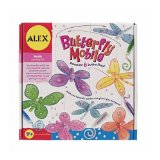 Alex crafts Butterfly Mobile