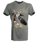 Alexander McQueen Grey T-Shirt with Printed Design