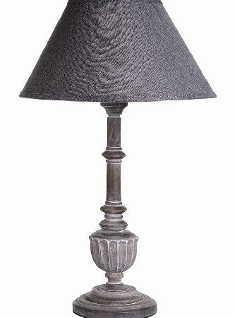 Grey Solid Wood Table Lamp With