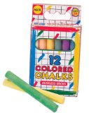 ALEXIA RECORDS Alex Toys pack of 12 Dustless Colored Chalk