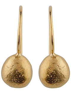 Gold Plated Pebble Hook Earrings by Alexis Dove
