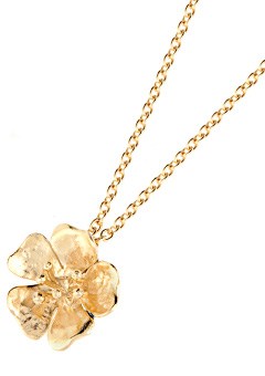 Gold Plated Small Wild Rose Pendant by Alexis