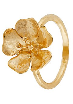 Gold Plated Wild Rose Ring by Alexis Dove - Size