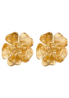 Gold Plated Wild Rose Stud Earrings by Alexis