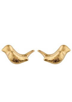 Gold Plated Wren Stud Earrings by Alexis Dove
