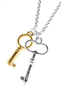 Alexis Dove Silver and Gold Plated 2 Key Pendant by Alexis