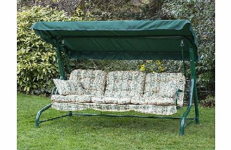 Alfresia 3 Seater Garden Hammock Green Swing Seat with Luxury Cushions - Cheltenham Green