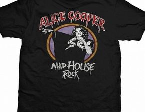 Alice Cooper Mad House Rock Mens Black T-Shirt