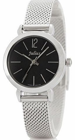 Retro Quartz Watch bracelet Wristwatch elegant Metal black silver UJA-732B