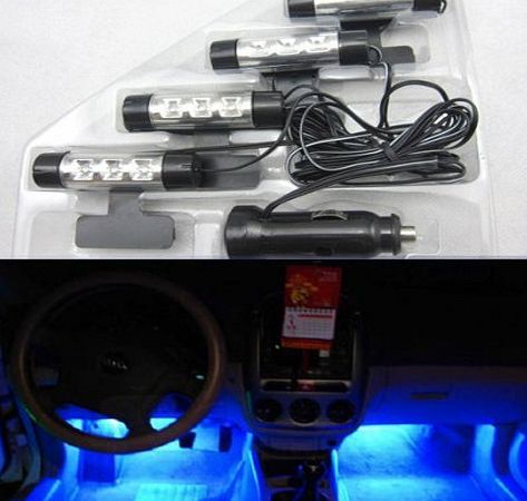 ALL FIVE STARS  Car Interior Adjustable Colorful LED Foot Well Neon Flash Lights Tube