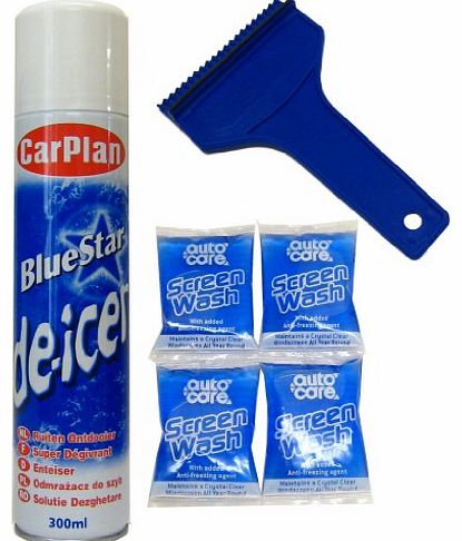 1 X Winter Essentials Kit Contains Screenwash 300Ml De-Icer And Quality Scraper