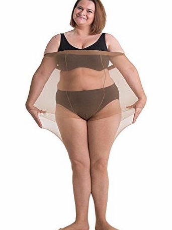 All Woman Plus Size 20 Denier Hips Up To 60`` (155cms) Single Pack Natural UK22/32