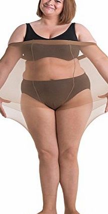 All Woman Plus Size 20 Denier Hips Up To 90`` (255cms) Single Pack Natural UK32/42
