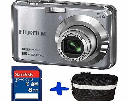 Allcam Bundle: Fuji AX650 Digital Camera in Silver   Sandisk SD 8GB   Allcam Hard Case (Fujifilm Finepix AX650 Black, 16MP, 5xOptical Zoom, 2.7`` LCD, HD video)