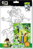 Alligator Ben 10 Colouring Set - Great Ben 10 Colouring sheets with coloured pencils and some stickers
